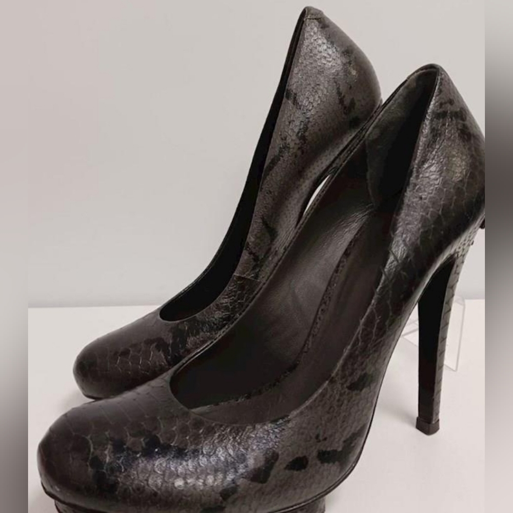 Tory Burch Brown Jude Amazon Snake Print Heels